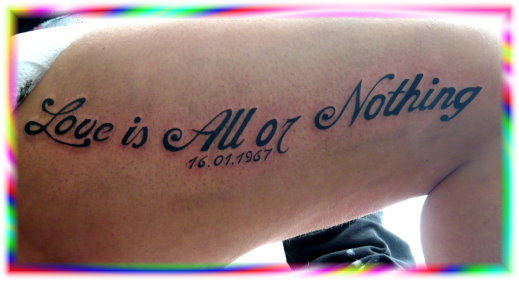 Love is All or Nothing Schriftzug Datum Recklinghausen STUDIO 45